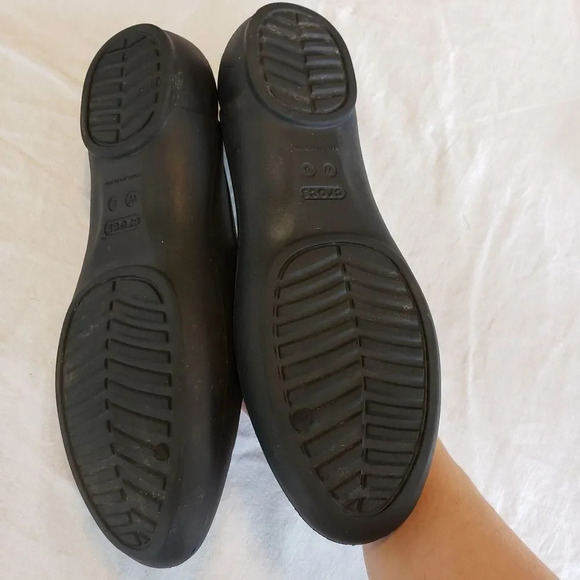 Crocs Kelli black round toe ballerina Flats 203954 Sz 9 - Picture 2 of 7
